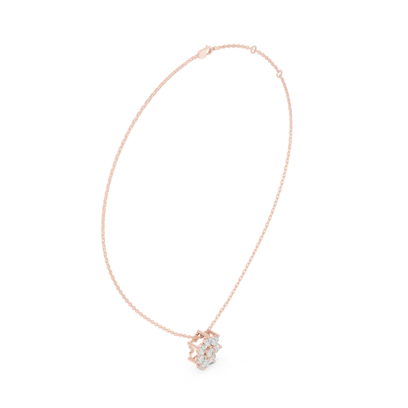 18K Gold Round Diamond Cluster Necklace – 1.32 ct (AGDER-414) – Necklaces by Ivanka & Co