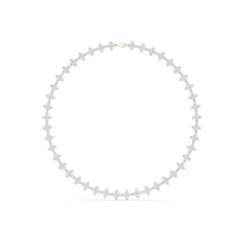 18K Gold Round Diamond Pavé Necklace – 19.8 ct (GNK-0008) – Necklaces by Ivanka & Co