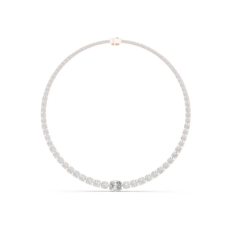 18K Gold Round Diamond Pavé Necklace – 26.82 ct (GNK-0013) – Necklaces by Ivanka & Co