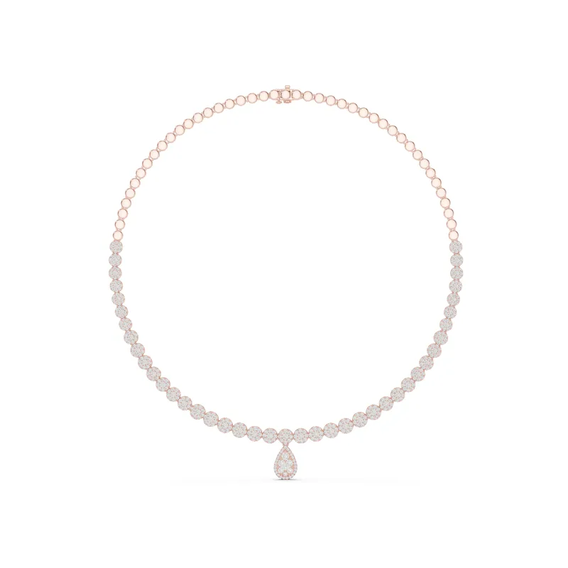 18K Gold Round Diamond Pavé Necklace – 7.884 ct (GNK-0048) – Necklaces by Ivanka & Co