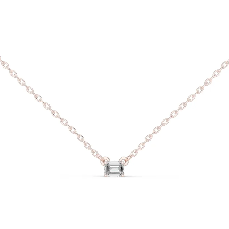 18K Gold Emerald Diamond Solitaire Necklace – 0.24 ct (GPD-0001) – Necklaces by Ivanka & Co