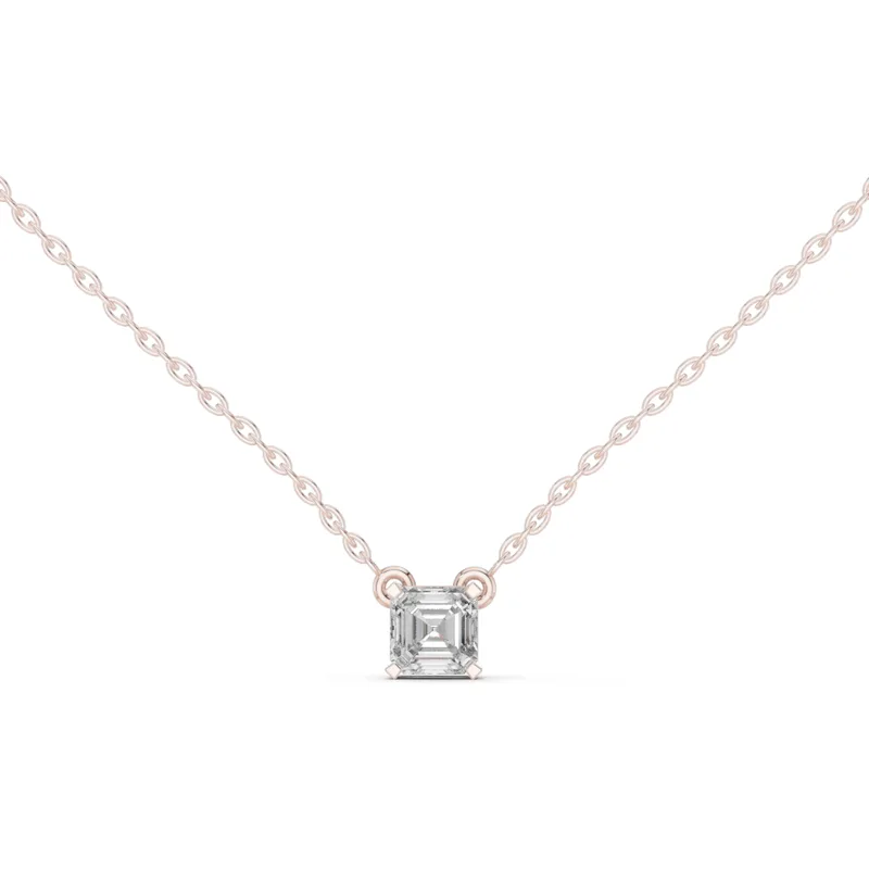 18K Gold Emerald Diamond Solitaire Necklace – 0.5 ct (GPD-0003) – Necklaces by Ivanka & Co