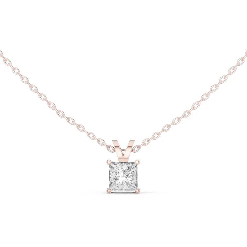 18K Gold Princess Diamond Solitaire Necklace – 1.04 ct (GPD-0006) – Necklaces by Ivanka & Co