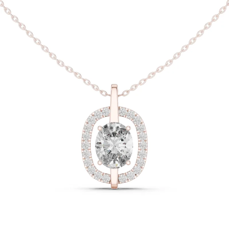 18K Gold Oval Diamond Pavé Necklace – 2.54 ct (GPD-0017) – Necklaces by Ivanka & Co
