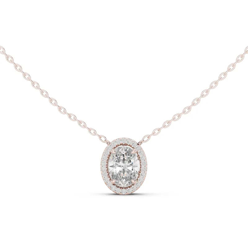 18K Gold Oval Diamond Pavé Necklace – 1.363 ct (GPD-0027) – Necklaces by Ivanka & Co