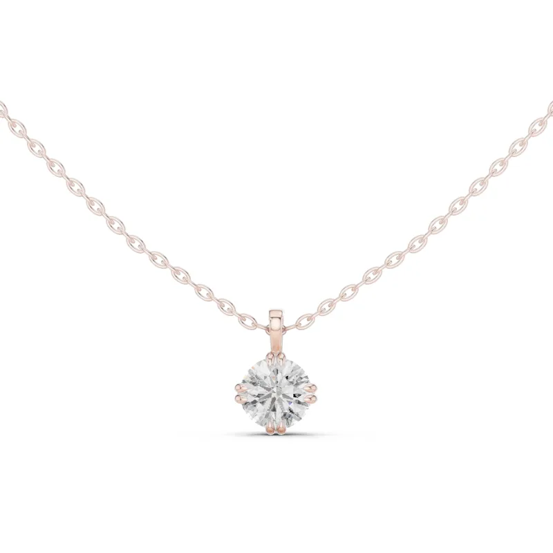 18K Gold Round Diamond Solitaire Necklace – 1 ct (GPD-0036) – Necklaces by Ivanka & Co