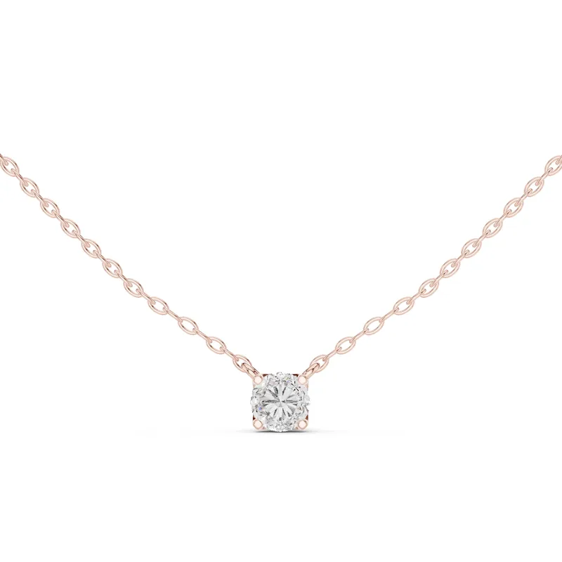 18K Gold Round Diamond Solitaire Necklace – 0.5 ct (GPD-0042) – Necklaces by Ivanka & Co
