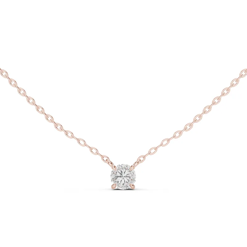 18K Gold Round Diamond Solitaire Necklace – 0.5 ct (GPD-0045) – Necklaces by Ivanka & Co
