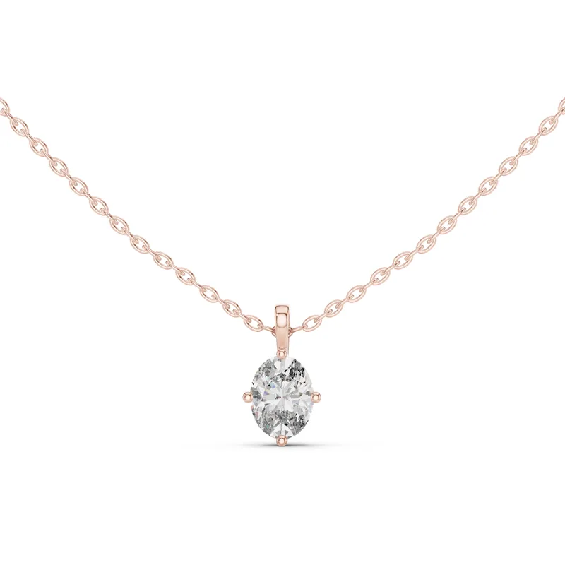 18K Gold Oval Diamond Solitaire Necklace – 1 ct (GPD-0046) – Necklaces by Ivanka & Co