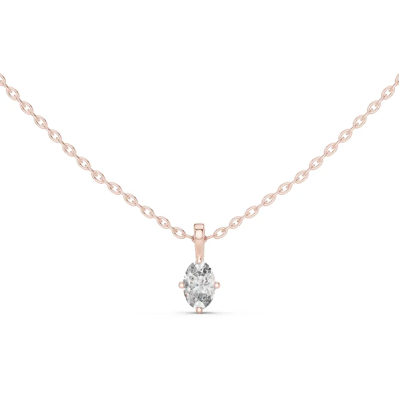 18K Gold Oval Diamond Solitaire Necklace – 0.5 ct (GPD-0048) – Necklaces by Ivanka & Co