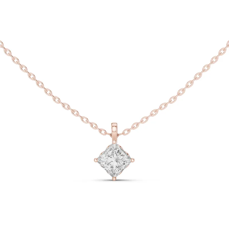 18K Gold Princess Diamond Solitaire Necklace – 1 ct (GPD-0049) – Necklaces by Ivanka & Co
