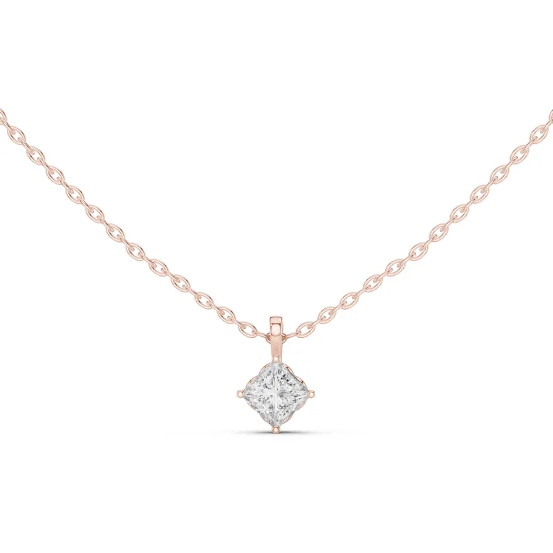 18K Gold Princess Diamond Solitaire Necklace – 0.5 ct (GPD-0051) – Necklaces by Ivanka & Co