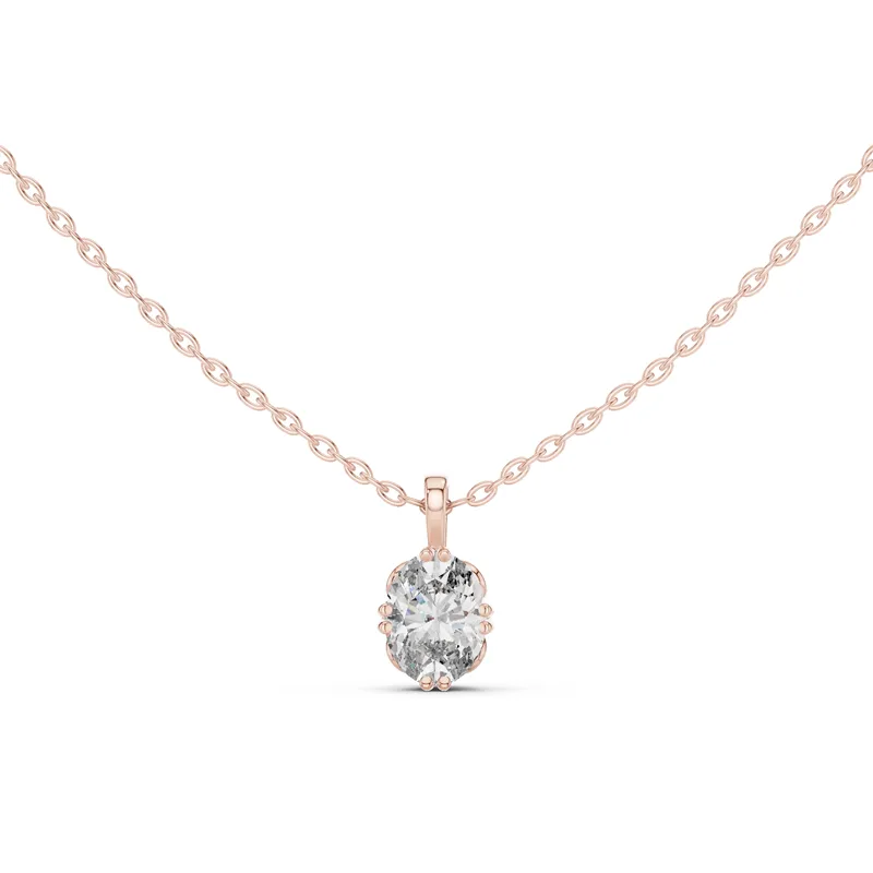 18K Gold Oval Diamond Solitaire Necklace – 1 ct (GPD-0052) – Necklaces by Ivanka & Co