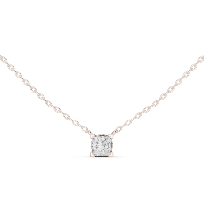 18K Gold Princess Diamond Solitaire Necklace – 0.5 ct (GPD-0057) – Necklaces by Ivanka & Co