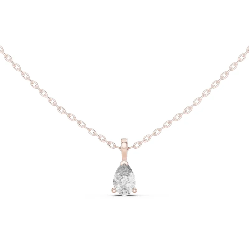 18K Gold Pear Diamond Solitaire Necklace – 0.75 ct (GPD-0063) – Necklaces by Ivanka & Co