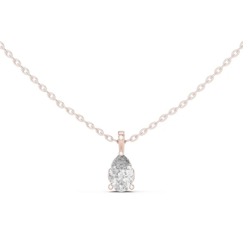 18K Gold Pear Diamond Solitaire Necklace – 1 ct (GPD-0065) – Necklaces by Ivanka & Co