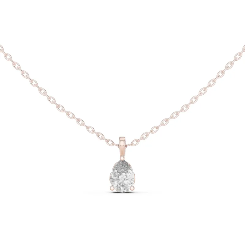 18K Gold Pear Diamond Solitaire Necklace – 0.75 ct (GPD-0066) – Necklaces by Ivanka & Co