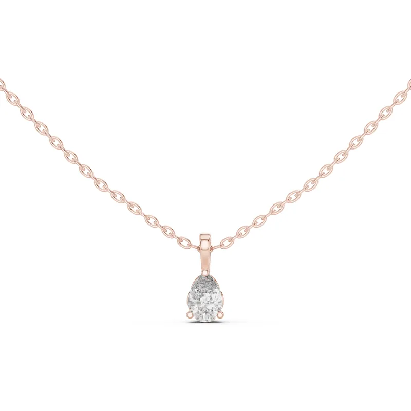18K Gold Pear Diamond Solitaire Necklace – 0.5 ct (GPD-0067) – Necklaces by Ivanka & Co