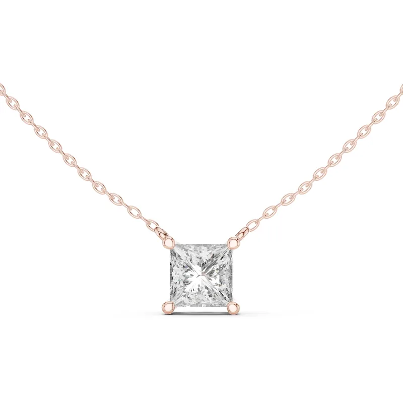 18K Gold Princess Diamond Solitaire Necklace – 2.5 ct (GPD-0076) – Necklaces by Ivanka & Co
