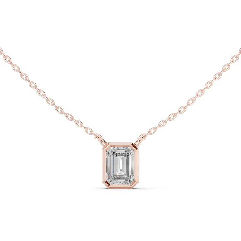 18K Gold Emerald Diamond Solitaire Necklace – 1.5 ct (GPD-0077) – Necklaces by Ivanka & Co