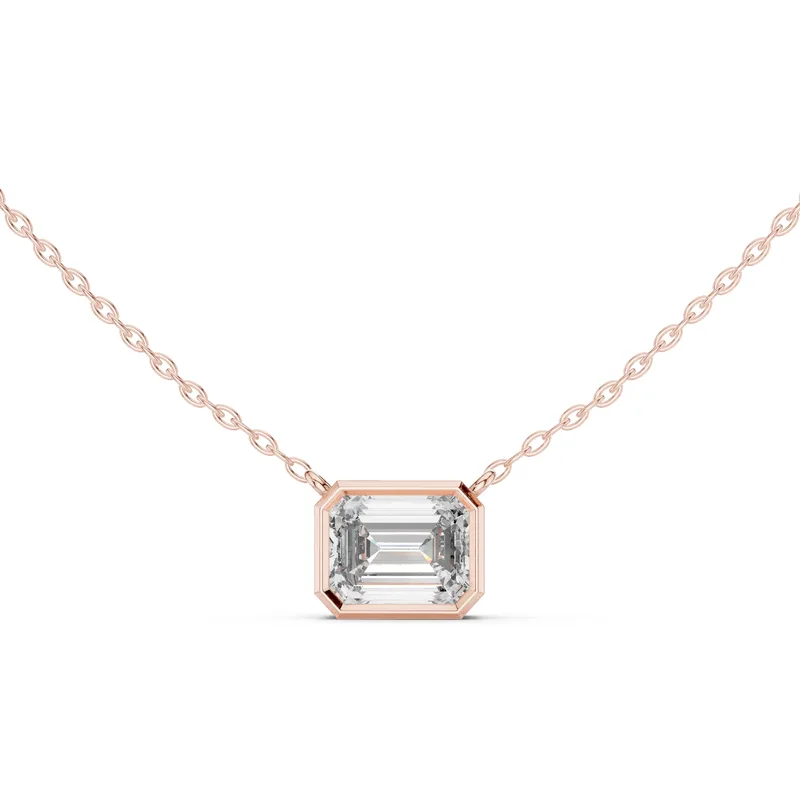 18K Gold Emerald Diamond Solitaire Necklace – 2.5 ct (GPD-0078) – Necklaces by Ivanka & Co