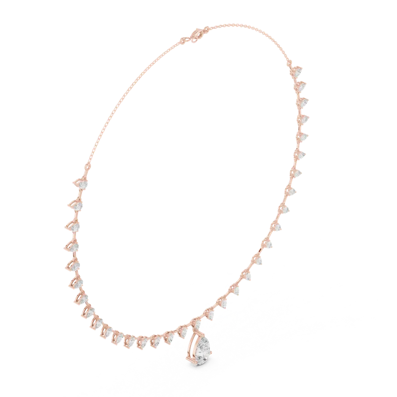 18K Gold Pear Diamond Pavé Necklace – 9.02 ct (SBWN-37-) – Necklaces by Ivanka & Co